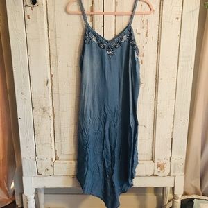 Chambray Embroidered dress